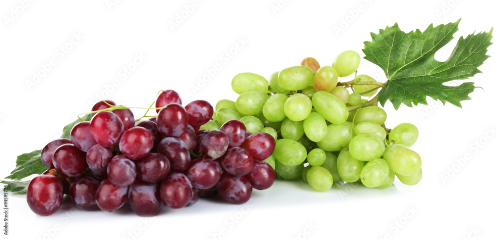 Obraz premium White and red grape on white background