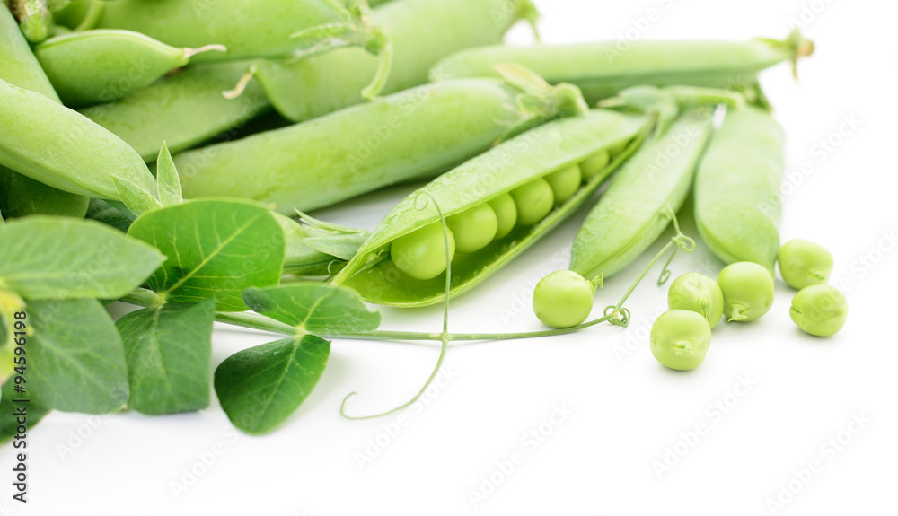 Peas with leaves. Peas with leaves.