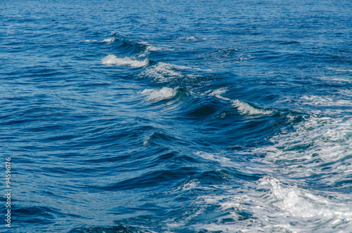 dramatic waves on the water surface of the sea