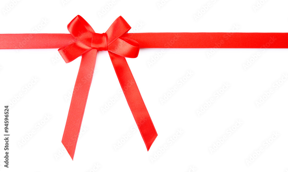 Red bow with ribbon isolated on white background Red bow with ribbon isolated on white background