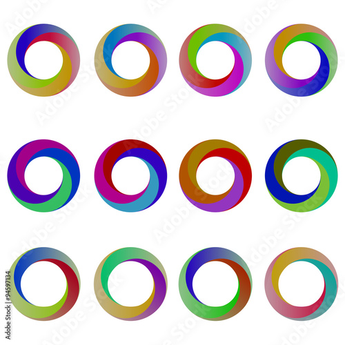 Set of Colorful Circle Icons