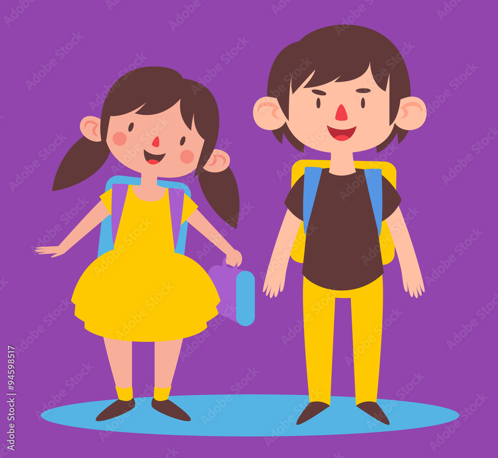 Cute Siblings Ready to go Back to School Cute Siblings Ready to go Back to School