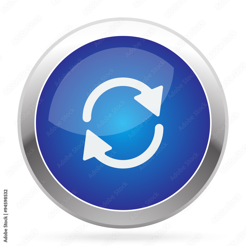 White Refresh icon on blue web app button White Refresh icon on blue web app button