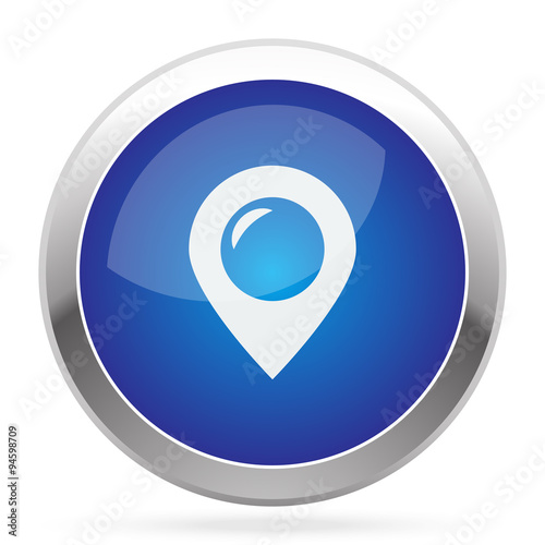 Free Download White Place icon on blue web app button - GFXLoad