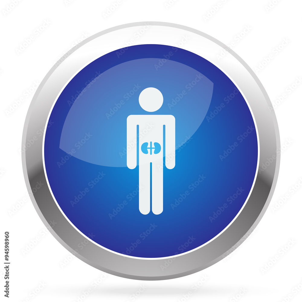 White Kidneys icon on blue web app button White Kidneys icon on blue web app button