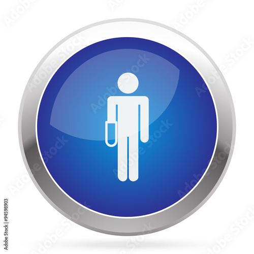 White Hand icon on blue web app button