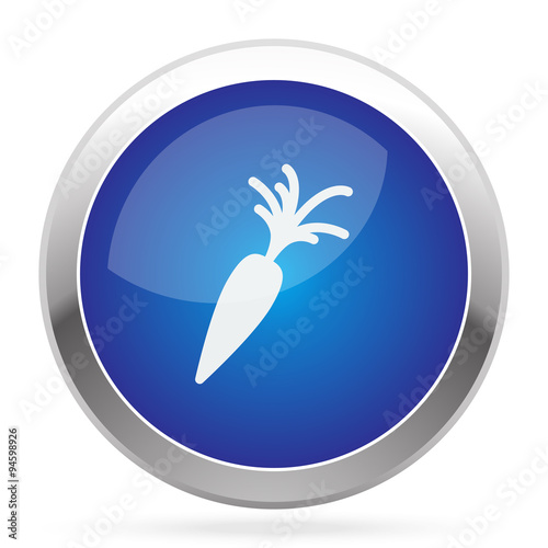 Fototapeta Naklejka Na Ścianę i Meble -  White Carrot icon on blue web app button
