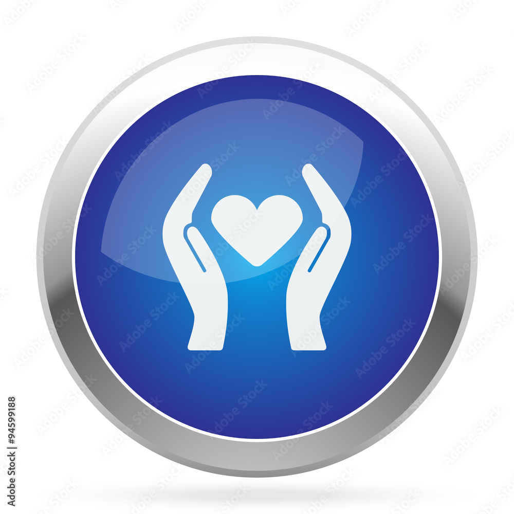 White Heart Rate icon on blue web app button White Heart Rate icon on blue web app button