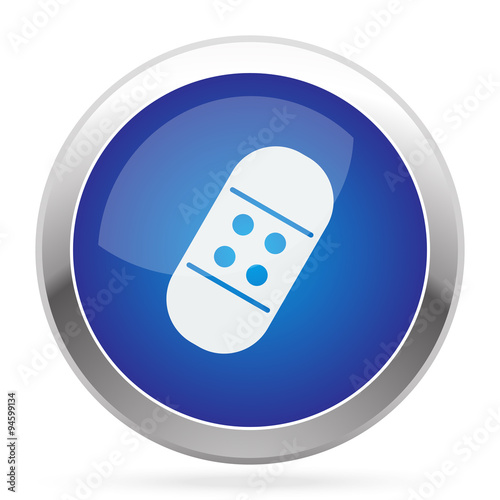 White Band Aid icon on blue web app button
