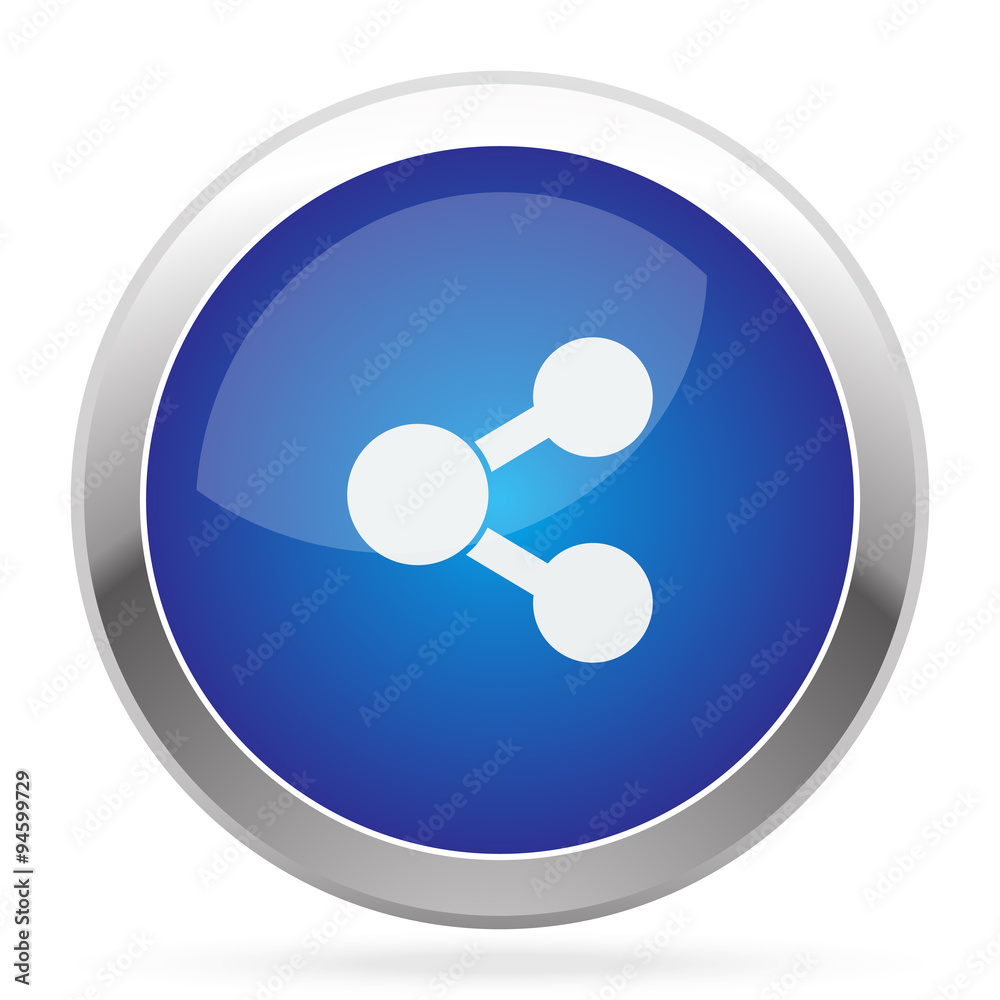 White Share icon on blue web app button White Share icon on blue web app button