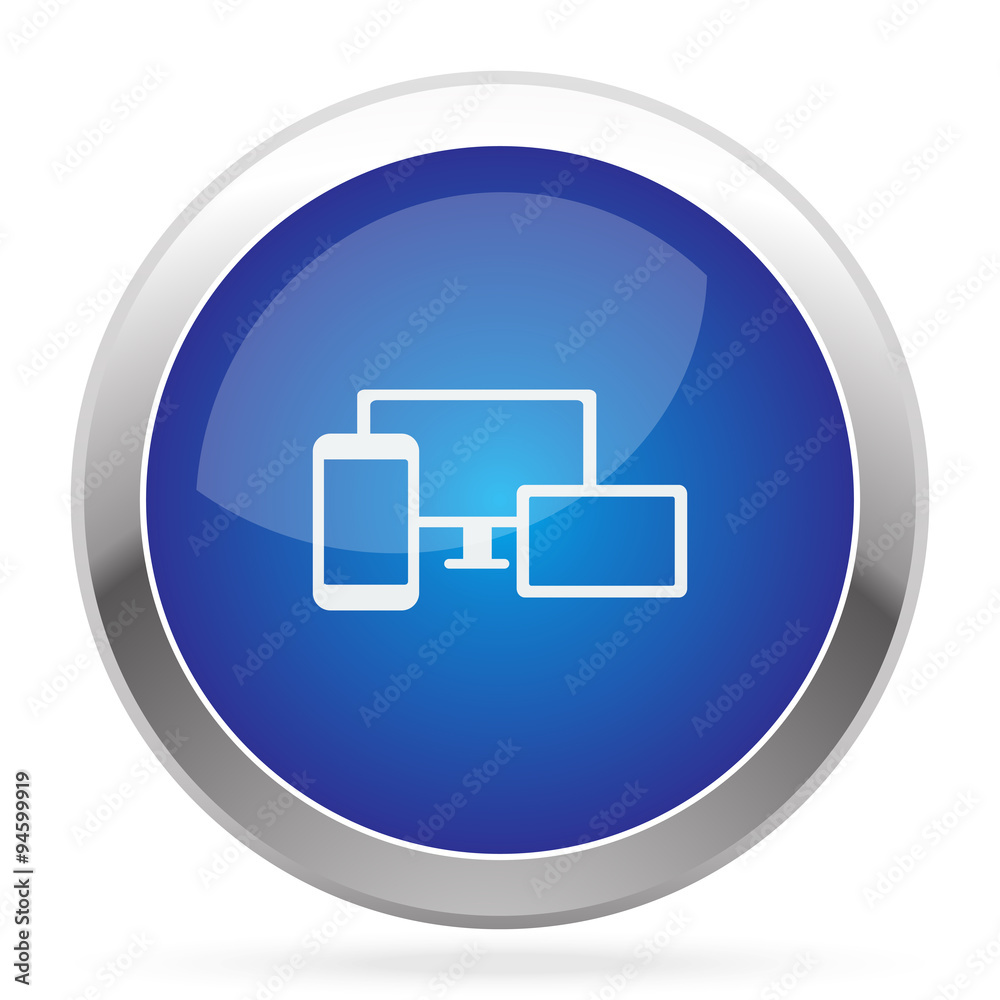White Responsive Media Design icon on blue web app button White Responsive Media Design icon on blue web app button