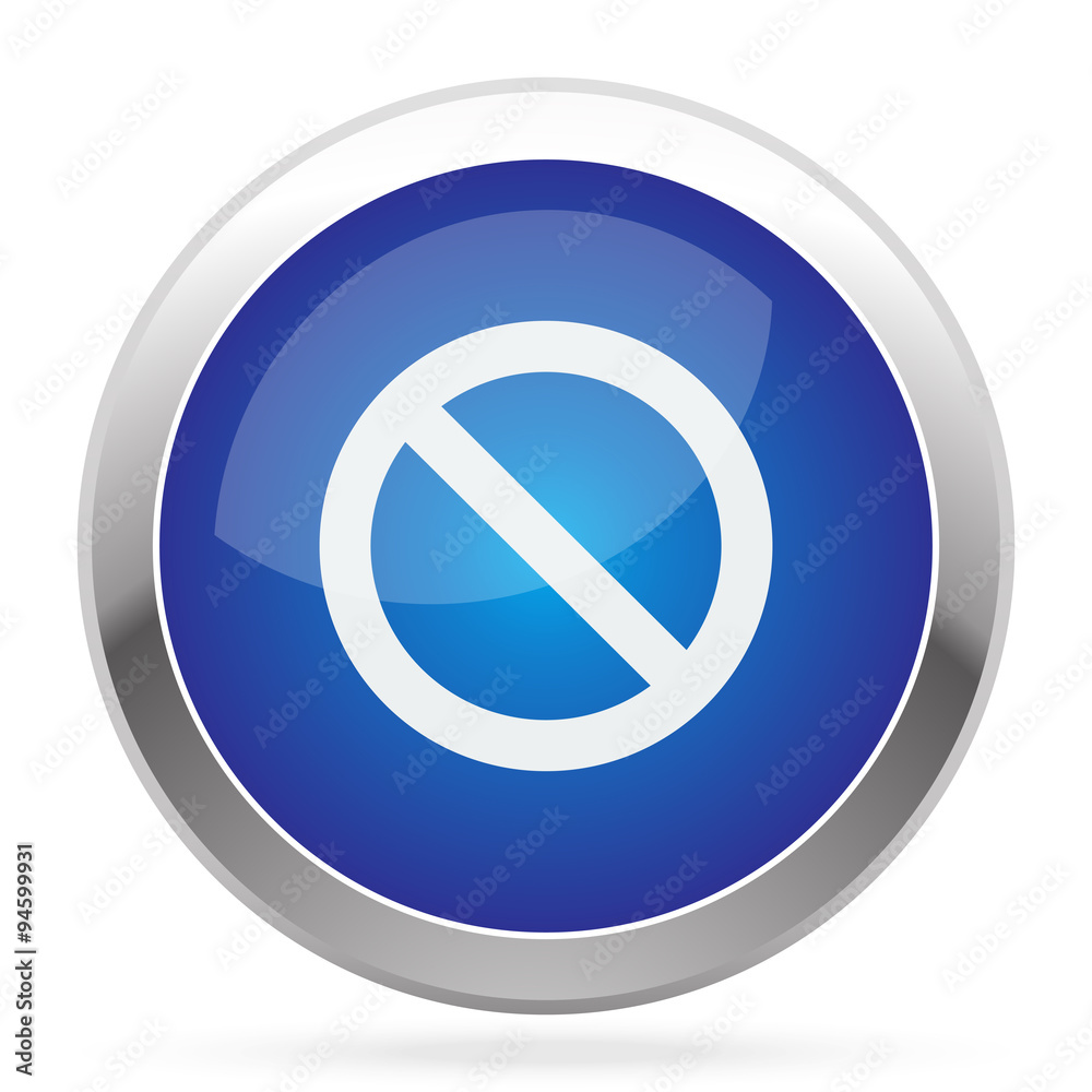 White Forbidden icon on blue web app button White Forbidden icon on blue web app button