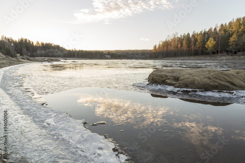 Ice on Umea River  Sweden