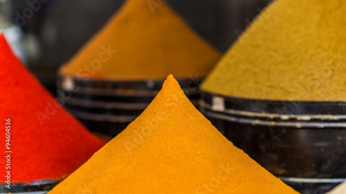 spice piles in morocco