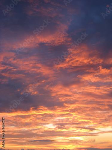 Colorful sunset with clouds