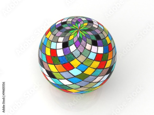 Mosaic ball isolated on white background