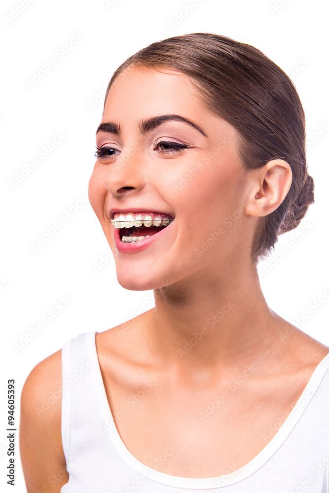Woman with braces Woman with braces