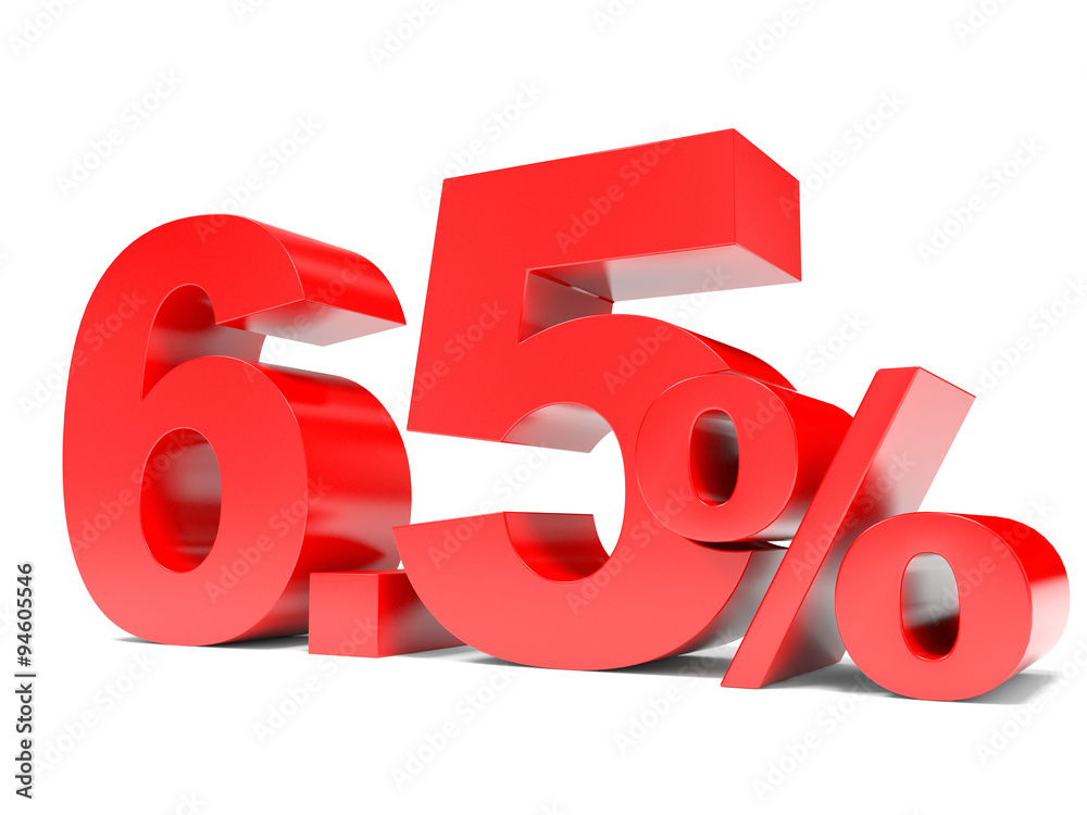 Red six point five percent off. Discount 6.5 percent. Red six point five percent off. Discount 6.5 percent.
