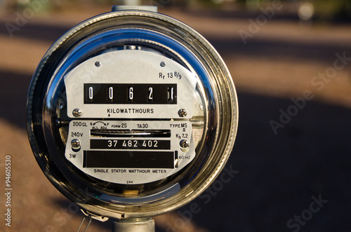 Electric Meter Displaying Current Power Consumption