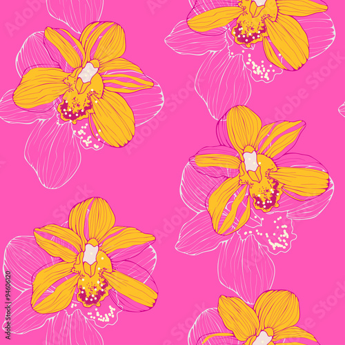 tropical pattern with orchids