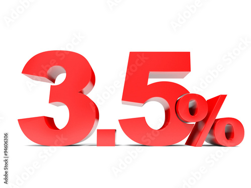 Red three point five percent off. Discount 3.5 percent.
