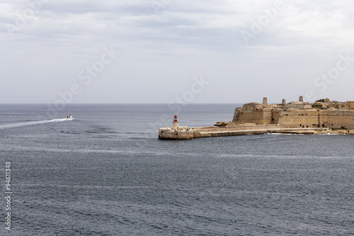 Fort Saint Elmo with lighthouse in Malta capital - Valletta