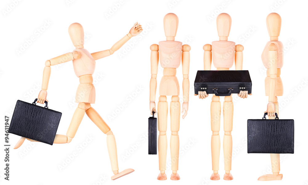 Concept of businessman with briefcase, suitcase Concept of businessman with briefcase, suitcase