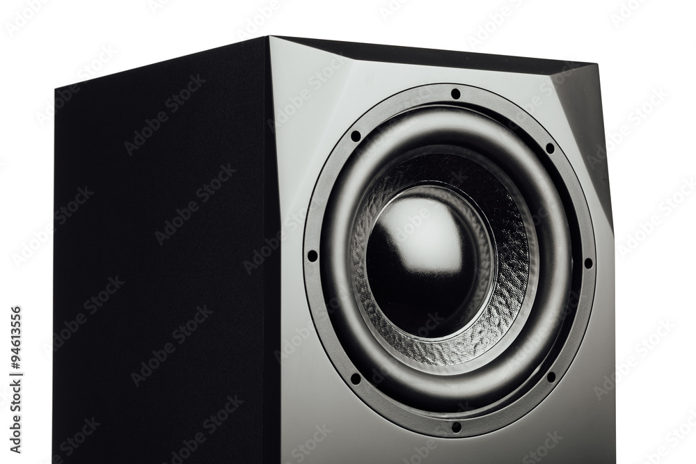 professional studio subwoofer speaker isolated on white Stock Photo