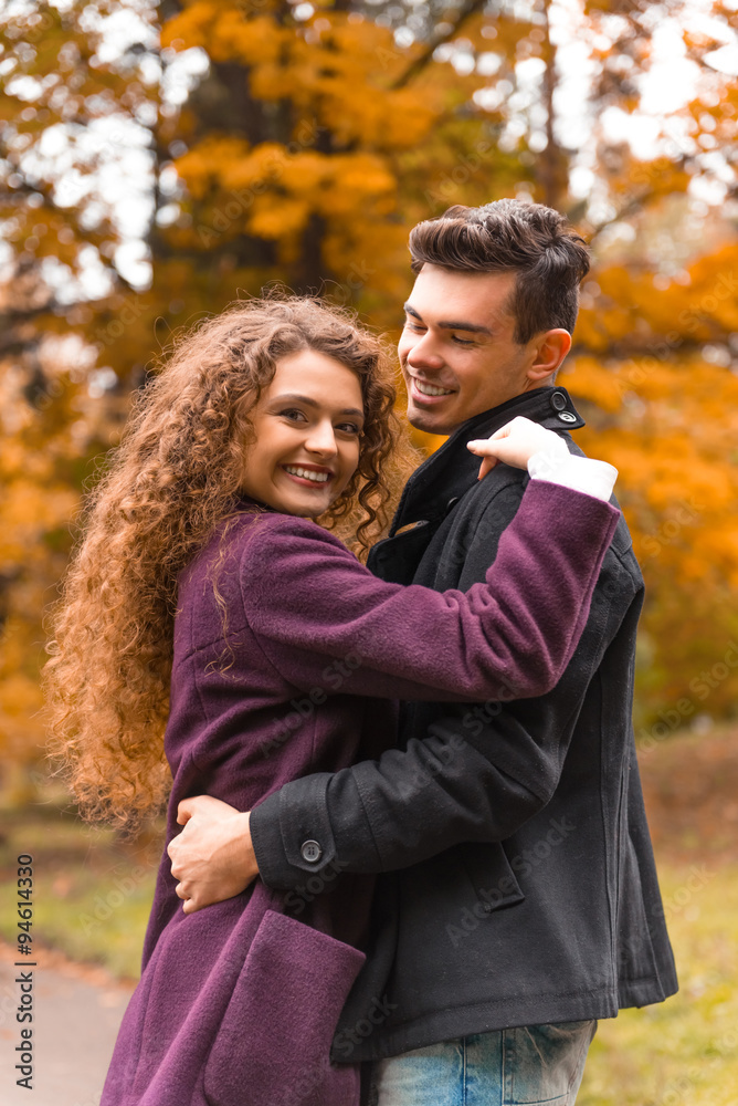 Couple on autumn walk Couple on autumn walk