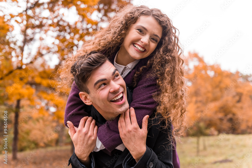 Fototapeta premium Couple on autumn walk