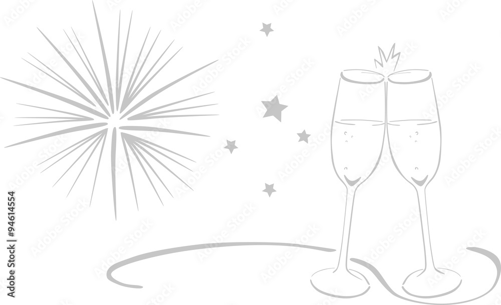 Sektgläser - anstoßen / Silvester / Neujahr Sektgläser - anstoßen / Silvester / Neujahr