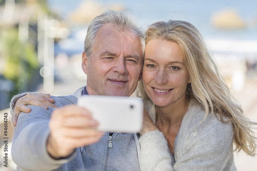 Mature couple making selfie photo Mature couple making selfie photo