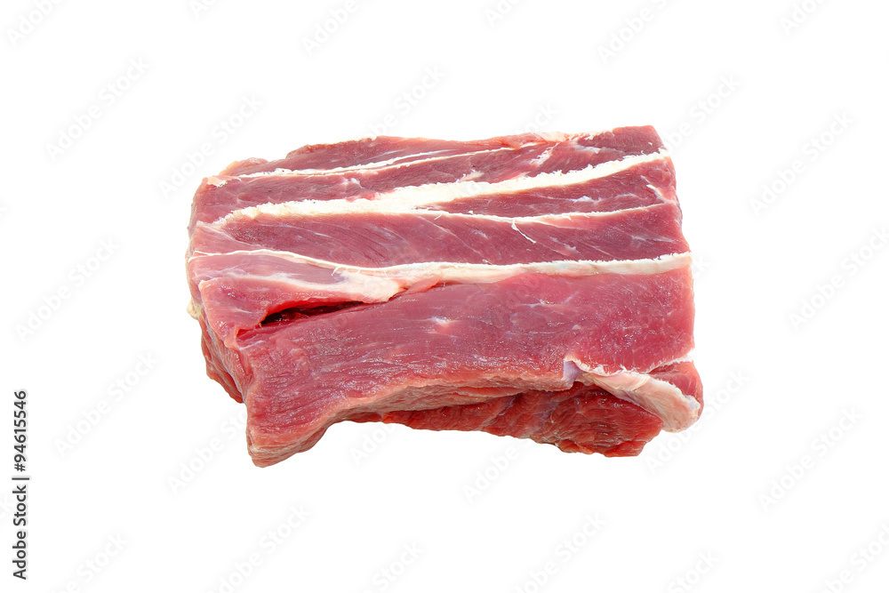 Raw beef isolated on a white background.