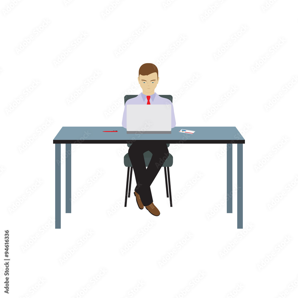 Fototapeta premium Person, businessman sitting at the table.