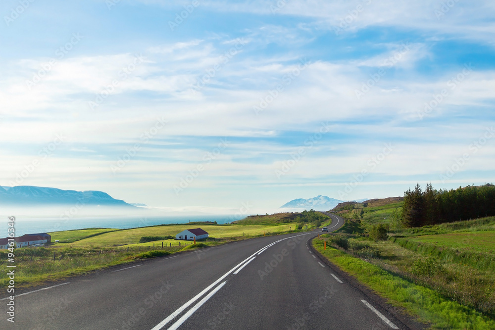 Fototapeta premium travel concept, background with beautiful road