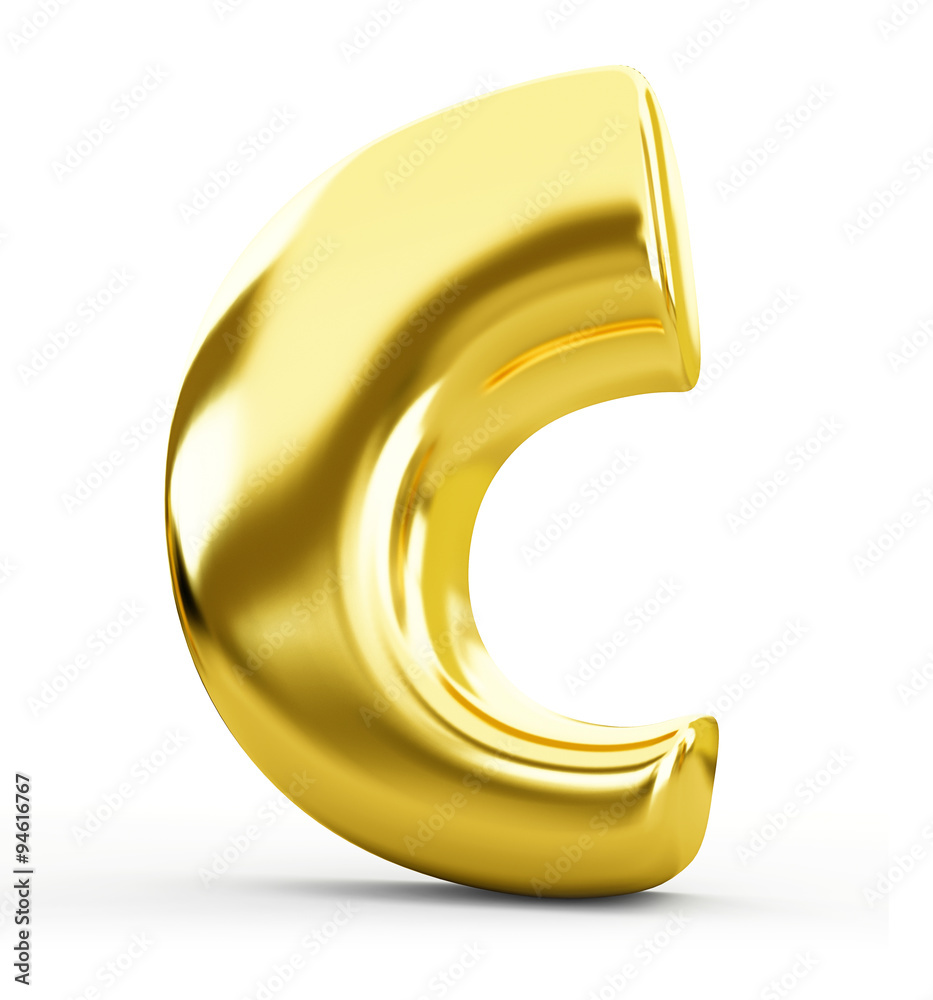 3d blue metal letter C isolated white background 3d blue metal letter C isolated white background