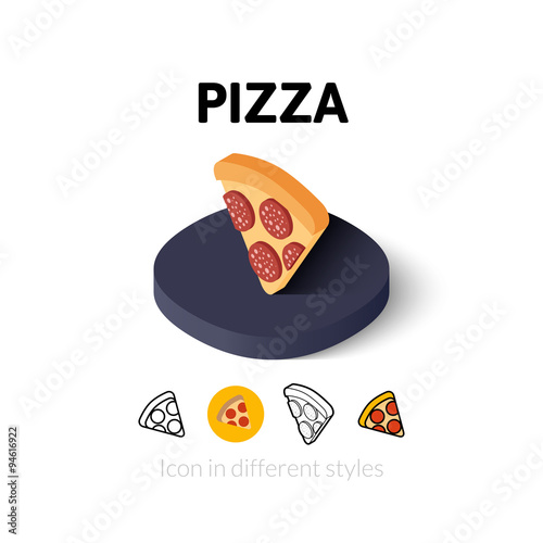 Pizza icon in different style