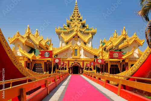 Karaweik palace in Yangon, Myanmar photo