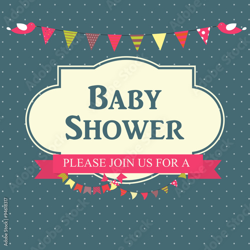 Baby Shower Invitation Vector Illustration