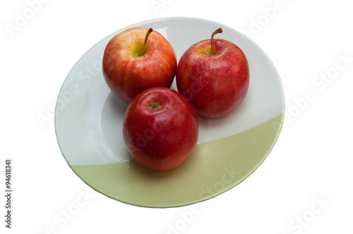 three Apples on dish