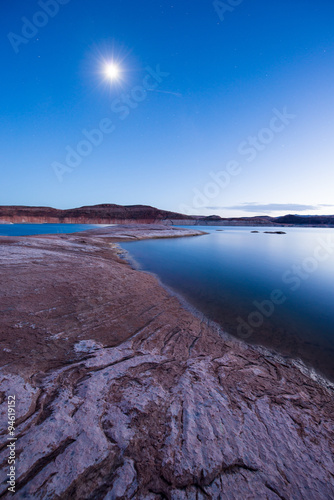 Clear night and calm waters of Lake Powell