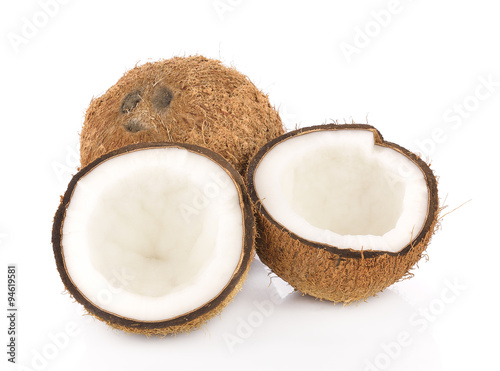 coconut close up isolated on white background