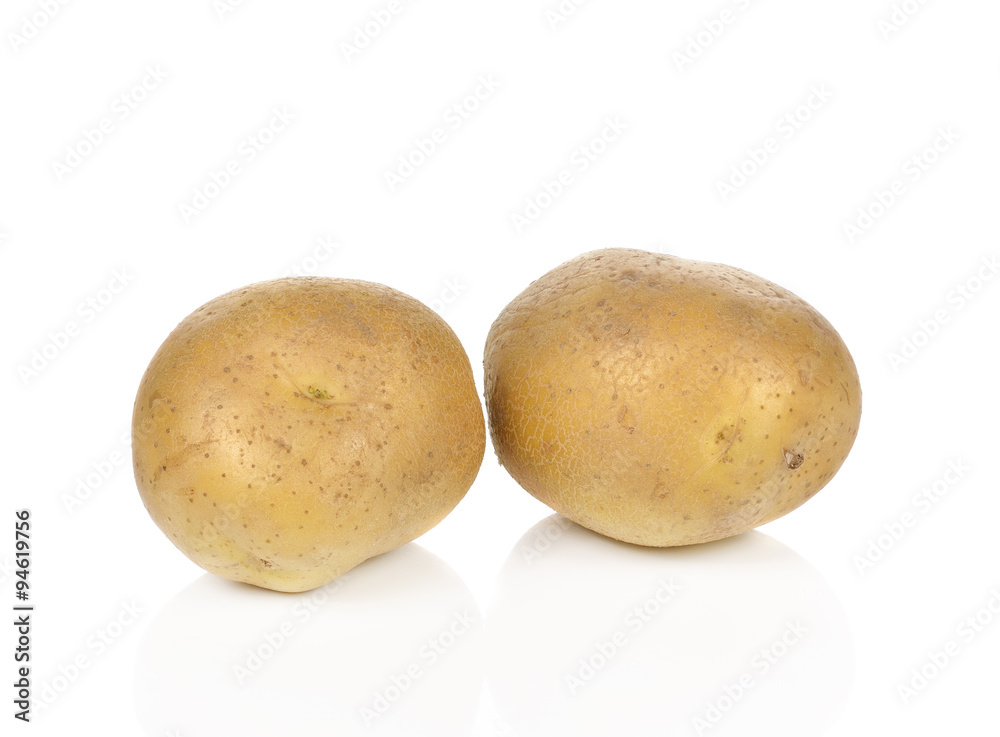 Potatoes with peel isolated on white background Potatoes with peel isolated on white background