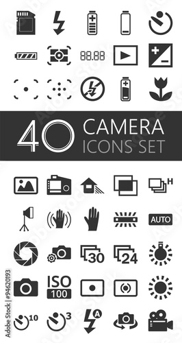 40 Camera Icons set