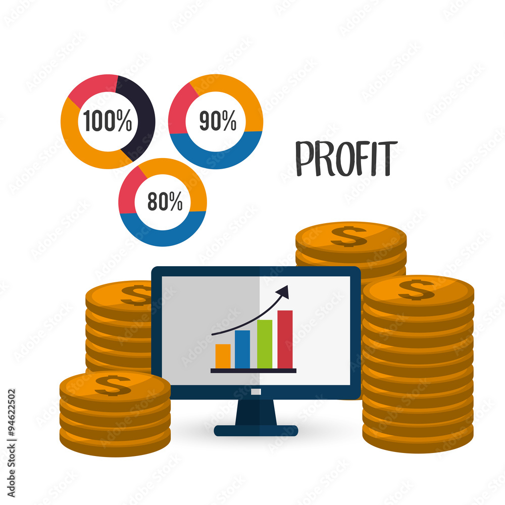 Profit icons design 