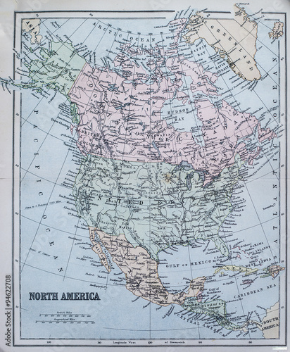 19th Century map of North America