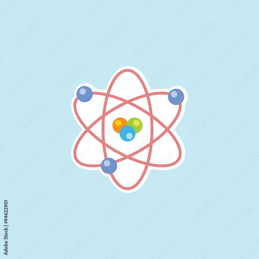 Flat vector icon of Atom.