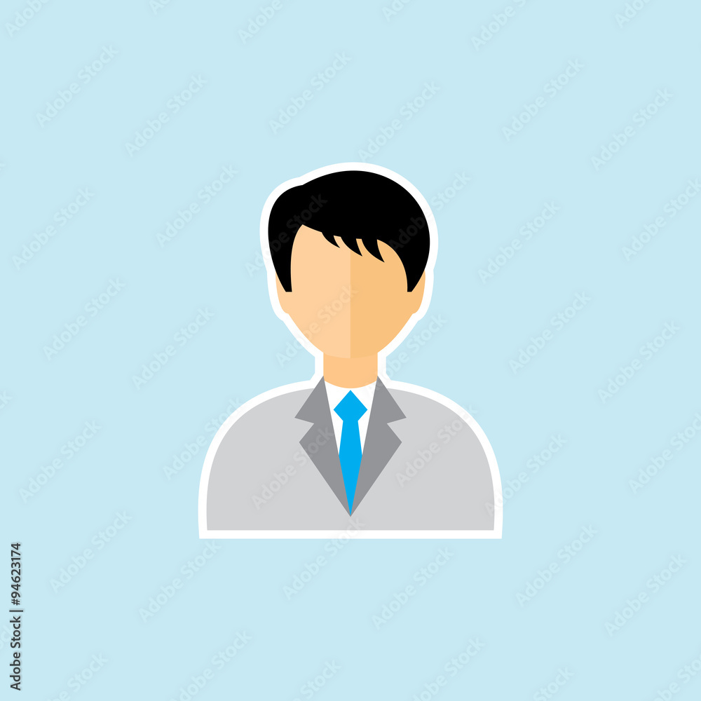 Flat vector icon of User. Man in business suit. Flat vector icon of User. Man in business suit.