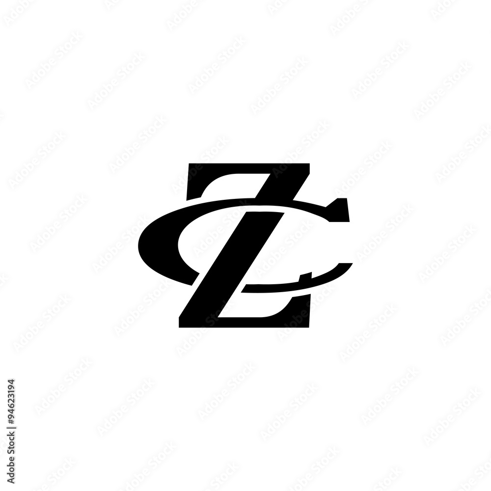 Letter C and Z monogram logo - obrazy, fototapety, plakaty 