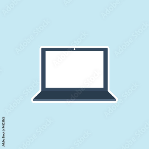 Fototapeta Naklejka Na Ścianę i Meble -  Flat vector icon of Laptop.